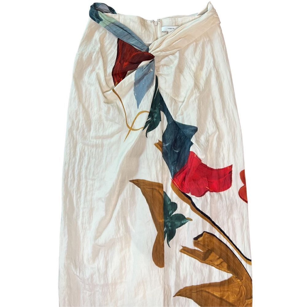 Vince Abstract Painted Draped Knot Skirt NWT Size XS - Picture 6 of 10
